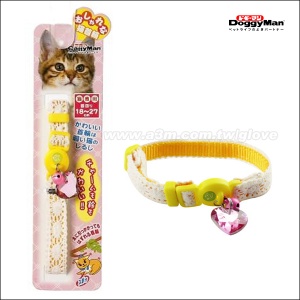 日本CattyMan安全扣環貓項圈《蕾絲》附心型名牌防走失